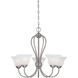 Main Street 5 Light 25.5 inch Satin Nickel Chandelier Ceiling Light